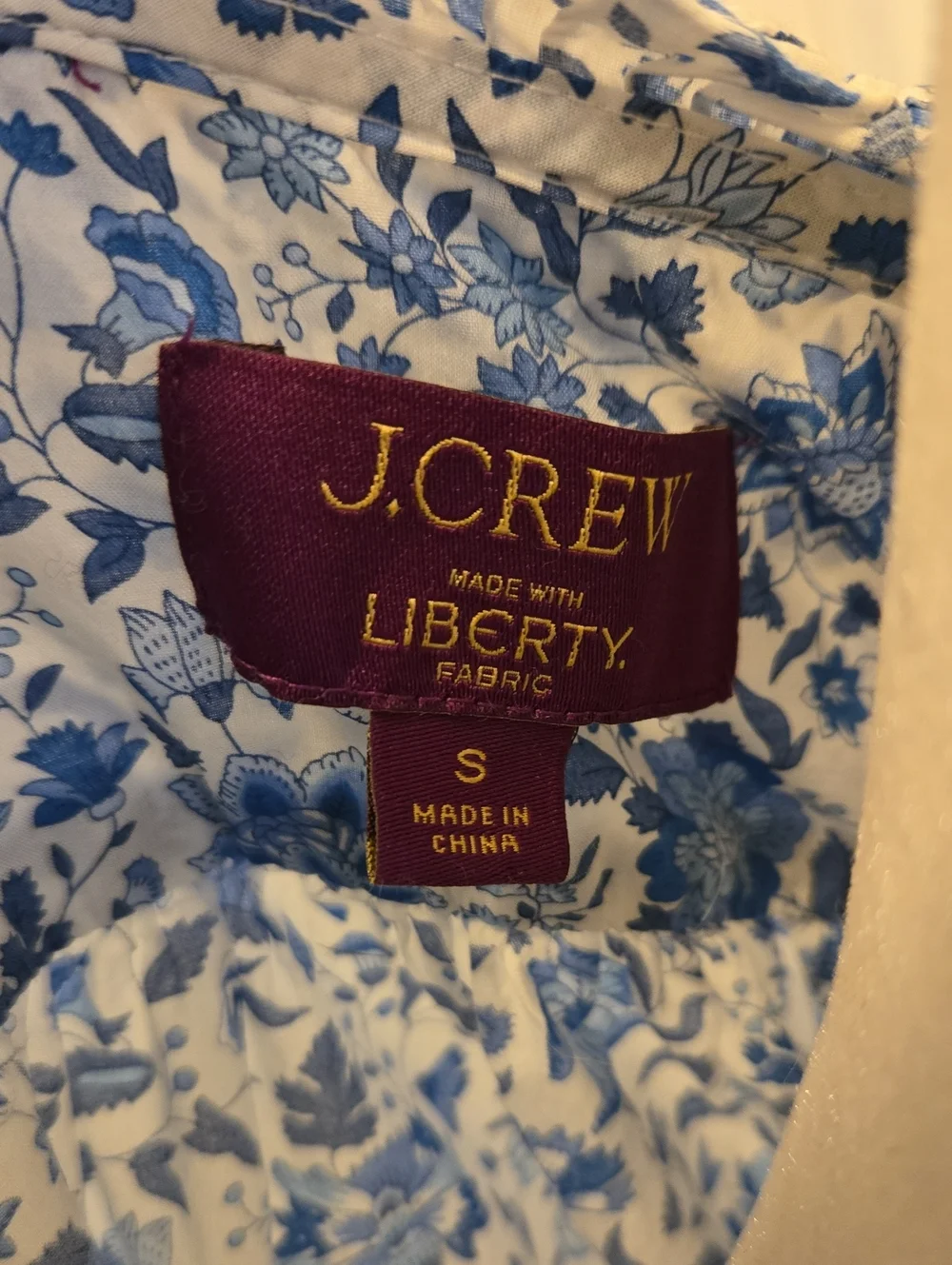 J.Crew Ruffle-trim short-sleeve top in Liberty fabric size S